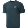 imageBASSDASH Mens UPF 50 Sun Protection Fishing Shirt Short Sleeve UV TShirtSlate BlueGrey Logo