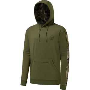imageBASSDASH Mens Hunting Fleece Hoodie Midweight Water Resistant Performance Camo Fishing Outdoor Pullover Sweatshirt FS29MSphagnumGrunge Camo