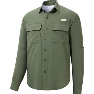 imageBASSDASH Mens Performance Fishing Hiking Shirt UPF 50 Button Down Long Sleeve Quick Dry FS21MCypress