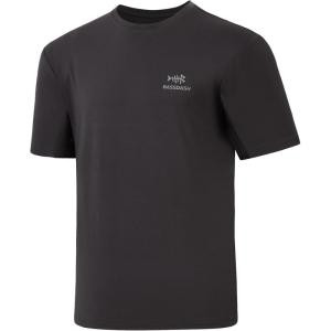 imageBASSDASH Mens UPF 50 Sun Protection Fishing Shirt Short Sleeve UV TShirtDark GreyGrey Logo