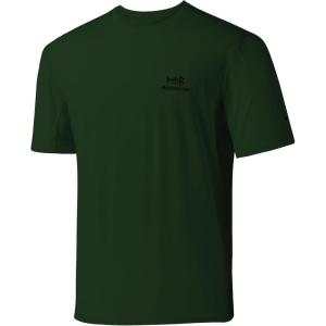 imageBASSDASH Mens UPF 50 Sun Protection Fishing Shirt Short Sleeve UV TShirtForest GreenBlack Logo