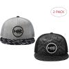 imageBASSDASH 2 Pack Flat Brim Trucker Cap Adjustable Snapback Hat Mesh Back for Men Women Fishing HuntingHeather Grey and Black  Black Geometry