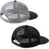 imageBASSDASH 2 Pack Flat Brim Trucker Cap Adjustable Snapback Hat Mesh Back for Men Women Fishing HuntingHeather Grey and Black  Black Geometry