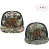 imageBASSDASH 2 Pack Flat Brim Trucker Cap Adjustable Snapback Hat Mesh Back for Men Women Fishing HuntingHighland  Autumn Forest