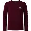 imageBASSDASH Fishing T Shirts for Men UV Sun Protection UPF 50 Long Sleeve Tee TShirtBurgundyWhite Logo