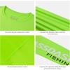 imageBASSDASH Fishing T Shirts for Men UV Sun Protection UPF 50 Long Sleeve Tee TShirtFluorescent GreenWhite Logo