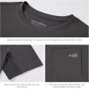 imageBASSDASH Mens UPF 50 Performance Short Sleeve Pocket TShirt UV Sun Protection Fishing Hiking Kayaking Sports ShirtsDark GreyGrey Logo
