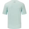 imageBASSDASH Mens UPF 50 Performance Short Sleeve Pocket TShirt UV Sun Protection Fishing Hiking Kayaking Sports ShirtsPastel TealGrey Logo