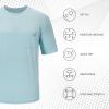 imageBASSDASH Mens UPF 50 Performance Short Sleeve Pocket TShirt UV Sun Protection Fishing Hiking Kayaking Sports ShirtsPowder BlueGrey Logo