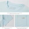 imageBASSDASH Mens UPF 50 Performance Short Sleeve Pocket TShirt UV Sun Protection Fishing Hiking Kayaking Sports ShirtsPowder BlueGrey Logo