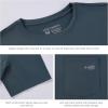 imageBASSDASH Mens UPF 50 Performance Short Sleeve Pocket TShirt UV Sun Protection Fishing Hiking Kayaking Sports ShirtsSlate BlueGrey Logo