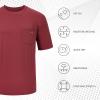 imageBASSDASH Mens UPF 50 Performance Short Sleeve Pocket TShirt UV Sun Protection Fishing Hiking Kayaking Sports ShirtsWashed RedGrey Logo
