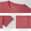 imageBASSDASH Mens UPF 50 Performance Short Sleeve Pocket TShirt UV Sun Protection Fishing Hiking Kayaking Sports ShirtsWashed RedGrey Logo