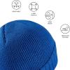 imageBASSDASH Winter Beanie Hats with Fleece Lining Thick Warm for Men Women Stretchy Fit Unisex Cuffed Knit HatBright Blue