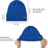 imageBASSDASH Winter Beanie Hats with Fleece Lining Thick Warm for Men Women Stretchy Fit Unisex Cuffed Knit HatBright Blue