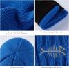 imageBASSDASH Winter Beanie Hats with Fleece Lining Thick Warm for Men Women Stretchy Fit Unisex Cuffed Knit HatBright Blue