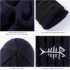 imageBASSDASH Winter Beanie Hats with Fleece Lining Thick Warm for Men Women Stretchy Fit Unisex Cuffed Knit HatDark Blue