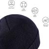 imageBASSDASH Winter Beanie Hats with Fleece Lining Thick Warm for Men Women Stretchy Fit Unisex Cuffed Knit HatDark Blue