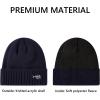imageBASSDASH Winter Beanie Hats with Fleece Lining Thick Warm for Men Women Stretchy Fit Unisex Cuffed Knit HatDark Blue