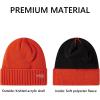 imageBASSDASH Winter Beanie Hats with Fleece Lining Thick Warm for Men Women Stretchy Fit Unisex Cuffed Knit HatOrange