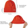 imageBASSDASH Winter Beanie Hats with Fleece Lining Thick Warm for Men Women Stretchy Fit Unisex Cuffed Knit HatOrange