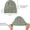 imageBASSDASH Winter Beanie Hats with Fleece Lining Thick Warm for Men Women Stretchy Fit Unisex Cuffed Knit HatPea Green
