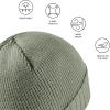 imageBASSDASH Winter Beanie Hats with Fleece Lining Thick Warm for Men Women Stretchy Fit Unisex Cuffed Knit HatPea Green