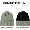 imageBASSDASH Winter Beanie Hats with Fleece Lining Thick Warm for Men Women Stretchy Fit Unisex Cuffed Knit HatPea Green