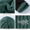 imageBASSDASH Winter Beanie Hats with Fleece Lining Thick Warm for Men Women Stretchy Fit Unisex Cuffed Knit HatPine Green