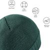 imageBASSDASH Winter Beanie Hats with Fleece Lining Thick Warm for Men Women Stretchy Fit Unisex Cuffed Knit HatPine Green