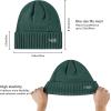 imageBASSDASH Winter Beanie Hats with Fleece Lining Thick Warm for Men Women Stretchy Fit Unisex Cuffed Knit HatPine Green