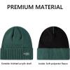 imageBASSDASH Winter Beanie Hats with Fleece Lining Thick Warm for Men Women Stretchy Fit Unisex Cuffed Knit HatPine Green
