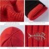imageBASSDASH Winter Beanie Hats with Fleece Lining Thick Warm for Men Women Stretchy Fit Unisex Cuffed Knit HatTomato Red