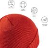 imageBASSDASH Winter Beanie Hats with Fleece Lining Thick Warm for Men Women Stretchy Fit Unisex Cuffed Knit HatTomato Red
