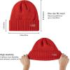 imageBASSDASH Winter Beanie Hats with Fleece Lining Thick Warm for Men Women Stretchy Fit Unisex Cuffed Knit HatTomato Red