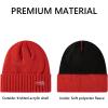 imageBASSDASH Winter Beanie Hats with Fleece Lining Thick Warm for Men Women Stretchy Fit Unisex Cuffed Knit HatTomato Red