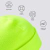 imageBASSDASH Winter Stretchy Knit Beanie Hats Soft Warm for Men Women Lightweight Stylish Unisex Cuffed BeaniesElectric Lime