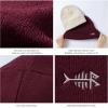 imageBASSDASH Winter Stretchy Knit Beanie Hats Soft Warm for Men Women Lightweight Stylish Unisex Cuffed BeaniesMaroon