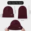 imageBASSDASH Winter Stretchy Knit Beanie Hats Soft Warm for Men Women Lightweight Stylish Unisex Cuffed BeaniesMaroon