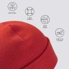 imageBASSDASH Winter Stretchy Knit Beanie Hats Soft Warm for Men Women Lightweight Stylish Unisex Cuffed BeaniesTomato Red