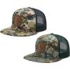 imageBASSDASH 2 Pack Flat Brim Trucker Cap Adjustable Snapback Hat Mesh Back for Men Women Fishing HuntingHighland  Autumn Forest