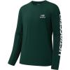 imageBASSDASH Fishing T Shirts for Men UV Sun Protection UPF 50 Long Sleeve Tee TShirtDark GreenWhite Logo