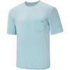 imageBASSDASH Mens UPF 50 Performance Short Sleeve Pocket TShirt UV Sun Protection Fishing Hiking Kayaking Sports ShirtsPowder BlueGrey Logo