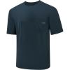 imageBASSDASH Mens UPF 50 Performance Short Sleeve Pocket TShirt UV Sun Protection Fishing Hiking Kayaking Sports ShirtsSlate BlueGrey Logo