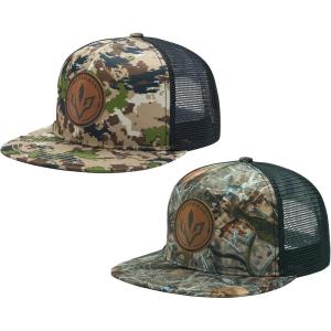 imageBASSDASH 2 Pack Flat Brim Trucker Cap Adjustable Snapback Hat Mesh Back for Men Women Fishing HuntingHighland  Autumn Forest