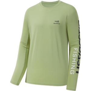 imageBASSDASH Fishing T Shirts for Men UV Sun Protection UPF 50 Long Sleeve Tee TShirtLintDark Grey Logo