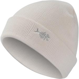 imageBASSDASH Winter Stretchy Knit Beanie Hats Soft Warm for Men Women Lightweight Stylish Unisex Cuffed BeaniesFloral White