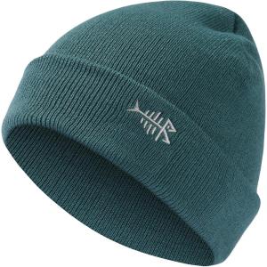 imageBASSDASH Winter Stretchy Knit Beanie Hats Soft Warm for Men Women Lightweight Stylish Unisex Cuffed BeaniesPine Green