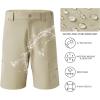 imageBASSDASH 105 Mens Fishing Cargo Shorts Quick Dry UPF 50 Water Resistant FP01MLight Khaki