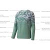 imageBASSDASH FS14M Mens Camo Gradient Performance Long Sleeve Fishing Shirt UPF50Green Digital Camo Gradient